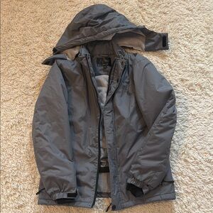Women Ski Snow Jacket Gray Cozy